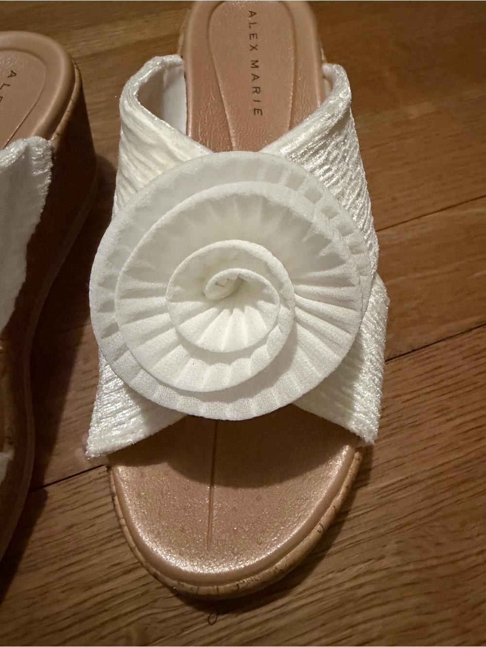 Alex Marie Cream Floral Rosette Slide Mules